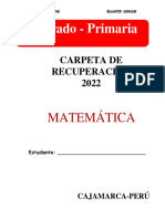 Carpeta de Recuperación-Matemática - 5°