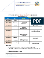 Date Sheet HYE - Grade 11 To 12