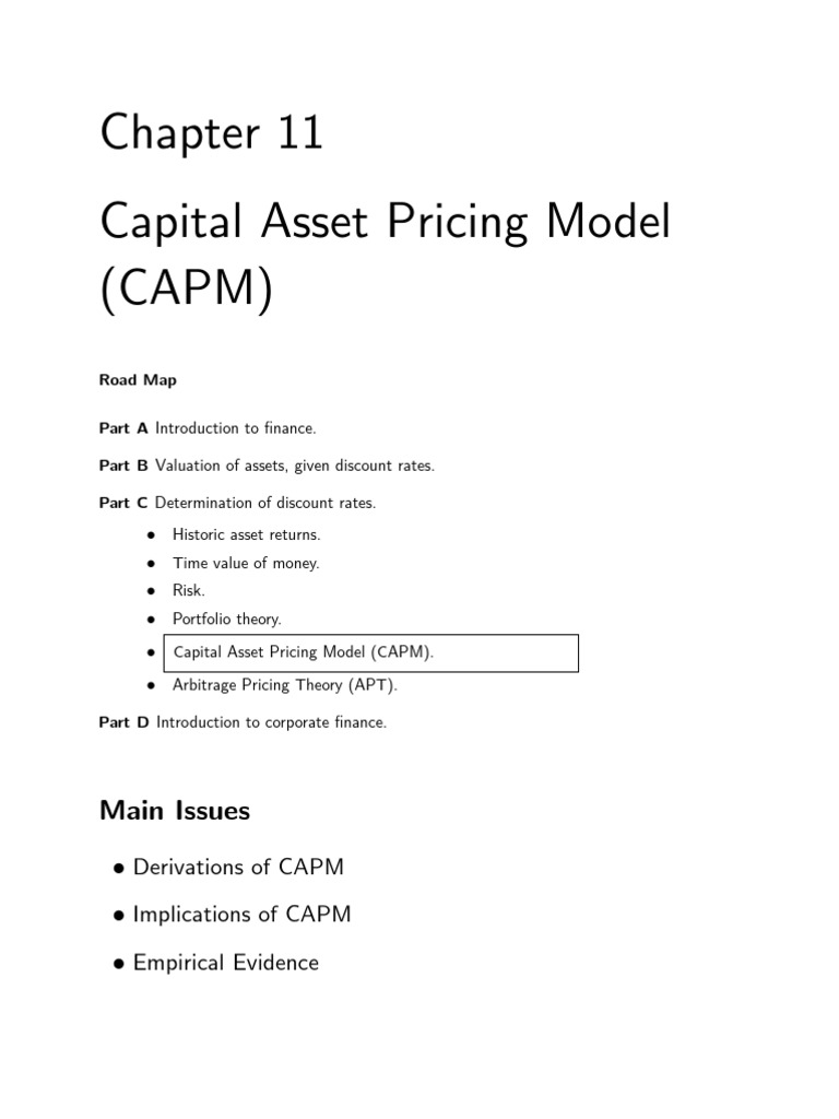 Capital Assets Pricing Model | PDF | Capital Asset Pricing Model | Beta ...
