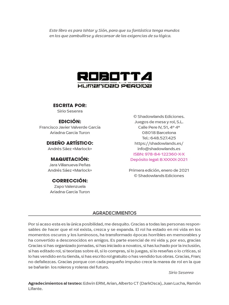 Robotta v1 | PDF | Juegos de rol | Tierra