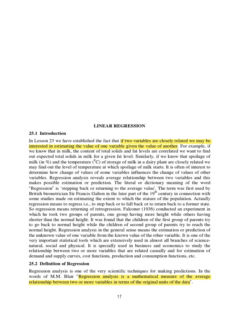 Linear regression | PDF | Regression Analysis | Dependent And ...