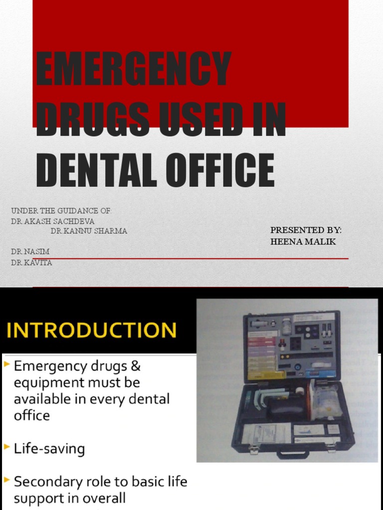 Emergency Drugs Used in Dental Office PDF