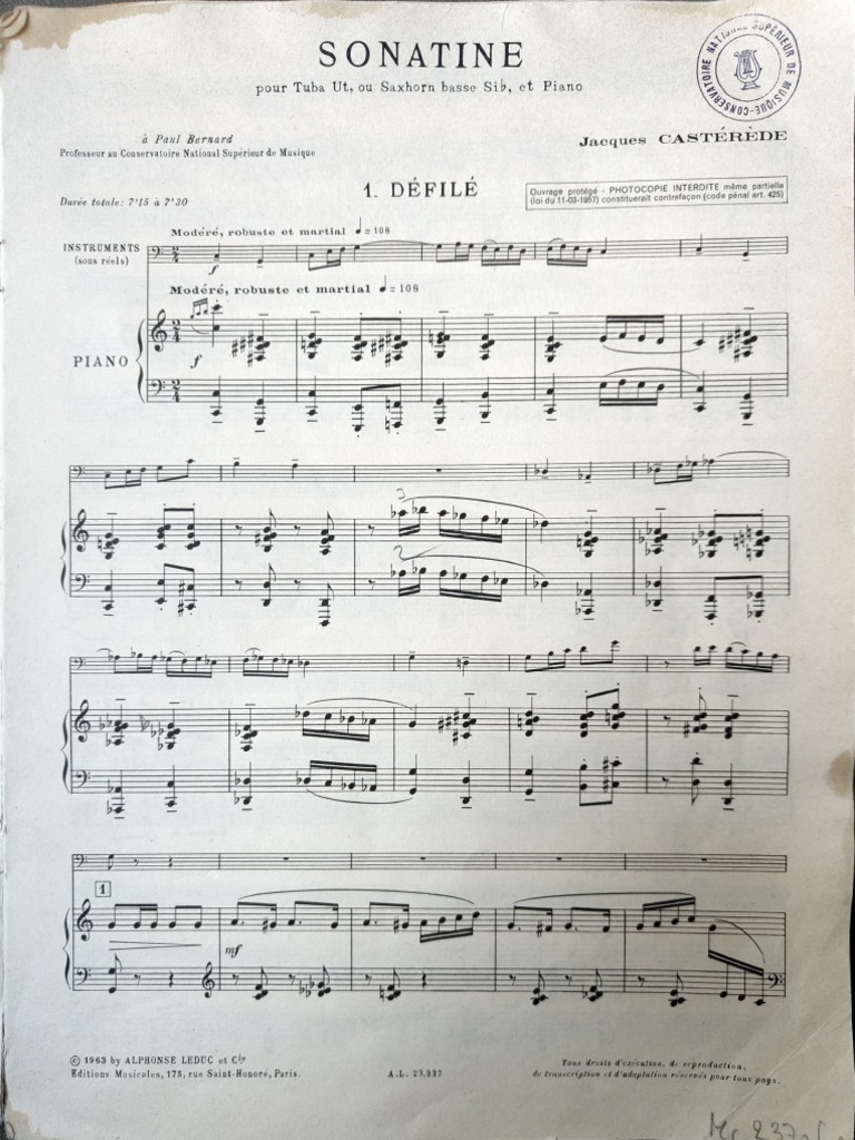 Sonatine Castérède PDF