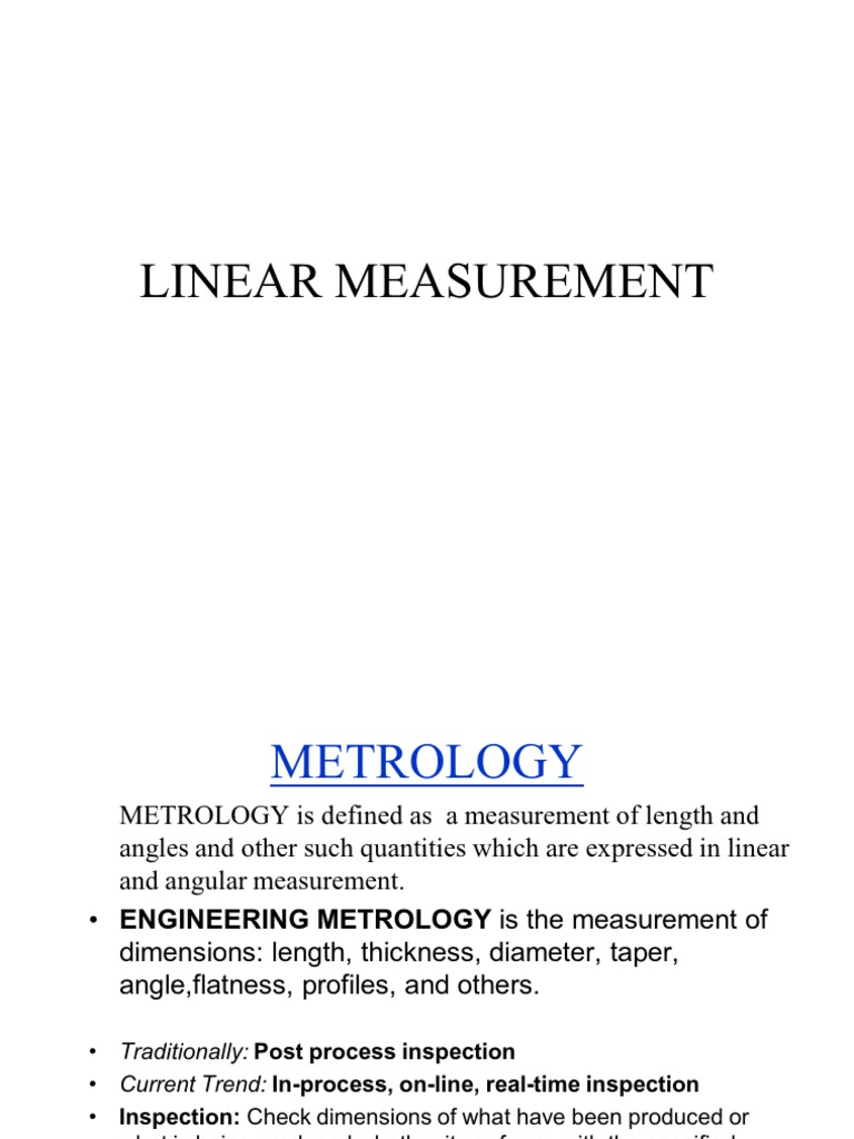 Linear Measurement | PDF | Metrology | Measurement