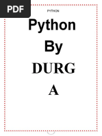 Python Durga Notes