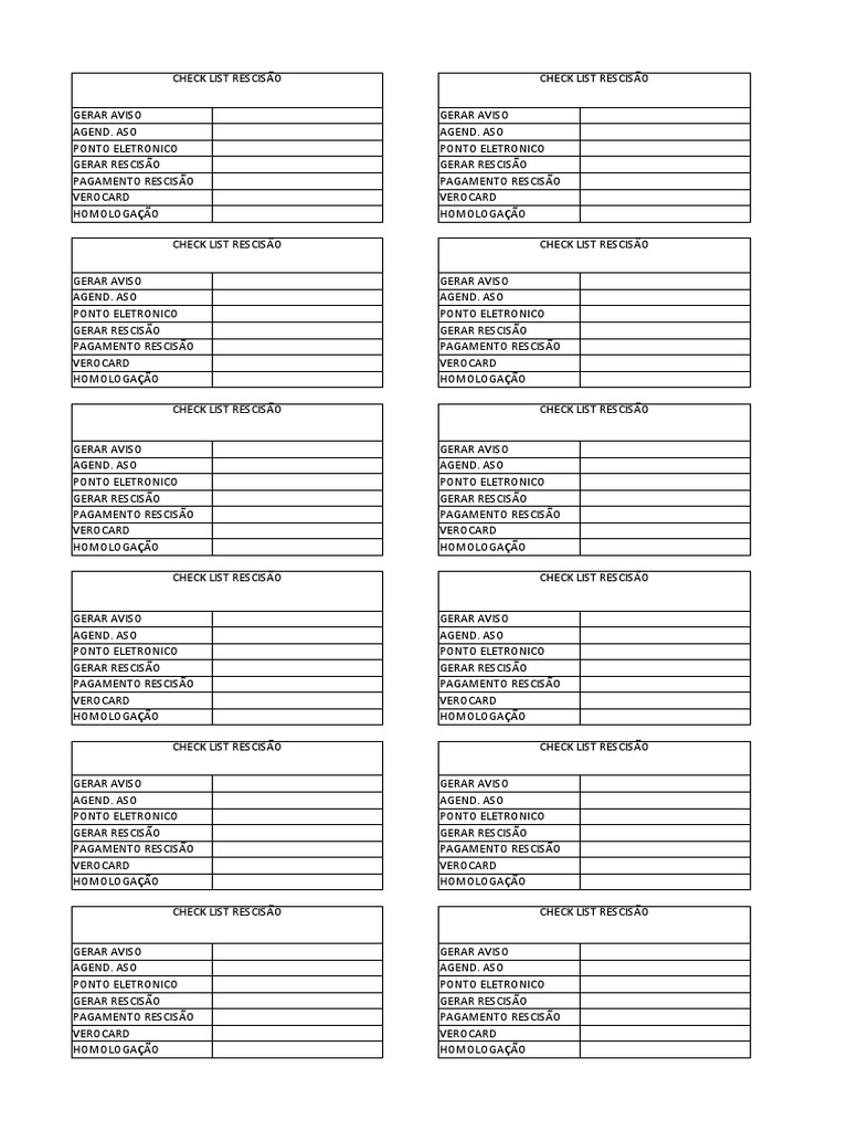 Check List de Rescisão | PDF