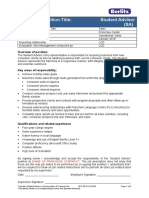 5.0 Student Advisor Job Description - Training Plan BFC 05.01.01.2018