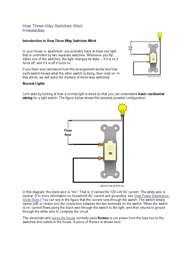 Understanding Two-Way Light Switch Wiring: How Two Separate Switches Can  Control a Single Light, PDF, Switch