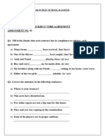Class 6 Subject Verb Agreement Assignment 1