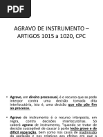 AGRAVO DE INSTRUMENTO - ARTIGOS 1015 A 1020