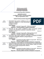 Proiectul Ordinii de Zi A Ședinței În Plen Pentru 22 Septembrie 2022