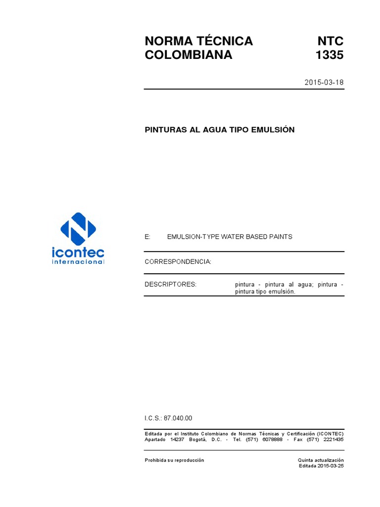 NTC 1335 | PDF | Pinturas | Titanio