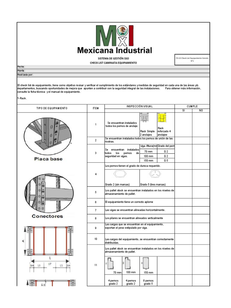 Checklist de Seguridad para Racks | PDF