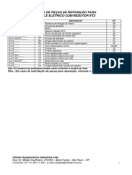 Lista de Peças de Reposição Trole Elétrico Com Redutor RT2