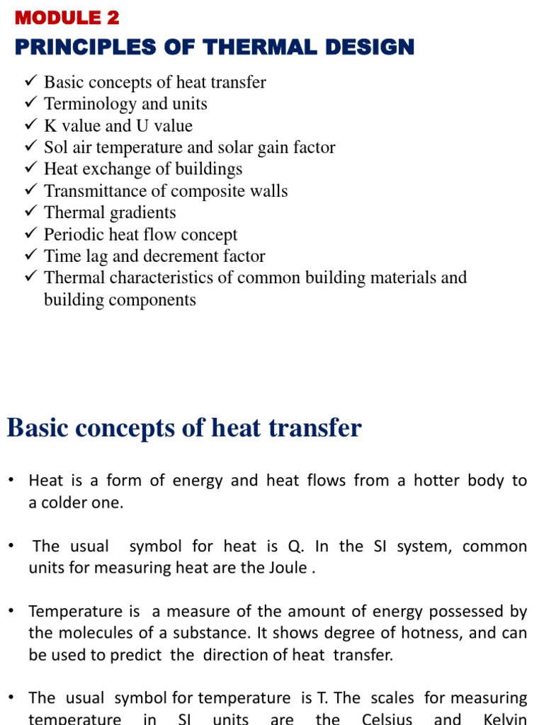 BUILDING CLIMATOLOGY module 4 PDF Heat Transfer Heat