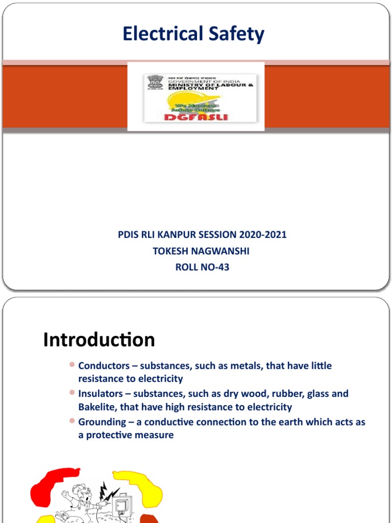 Electrical Safety PPT (Tokesh Kumar) PDF Insulator (Electricity
