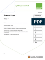 Secondary Progression Test Stage 7 Science Paper 1