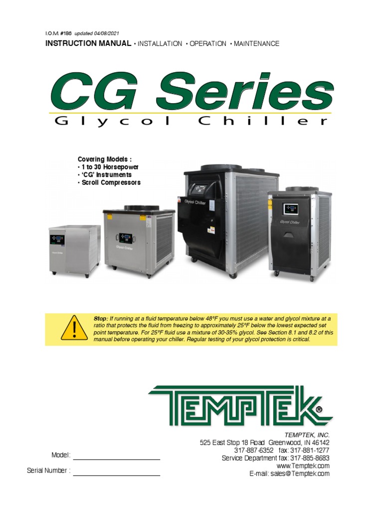 Temptek Manual Glycol Chillers CG PDF Fuse (Electrical) Building