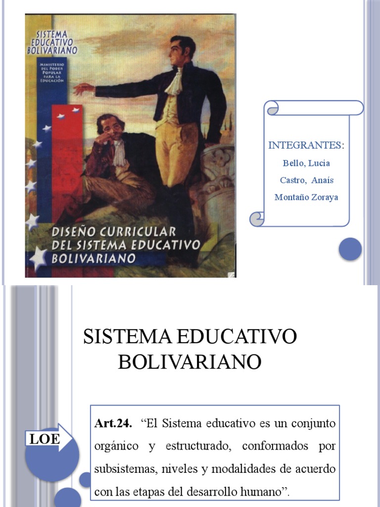 Estructura y Propósitos del Sistema Educativo Bolivariano | PDF