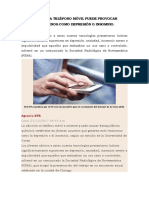 Adicción A Teléfono Móvil Puede Provocar Trastornos Como Depresión o Insomnio