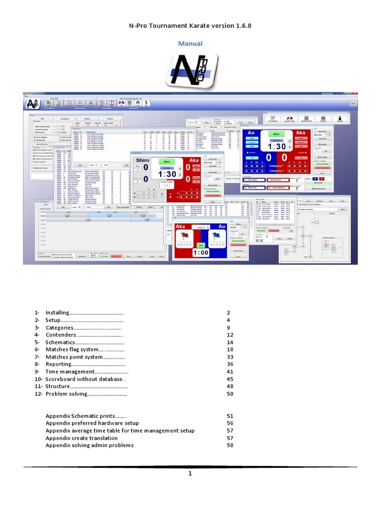N-Pro Tournament Karate Software Guide | PDF | Computer File | Computing