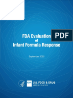 FDA Evaluation of Infant Formula Response