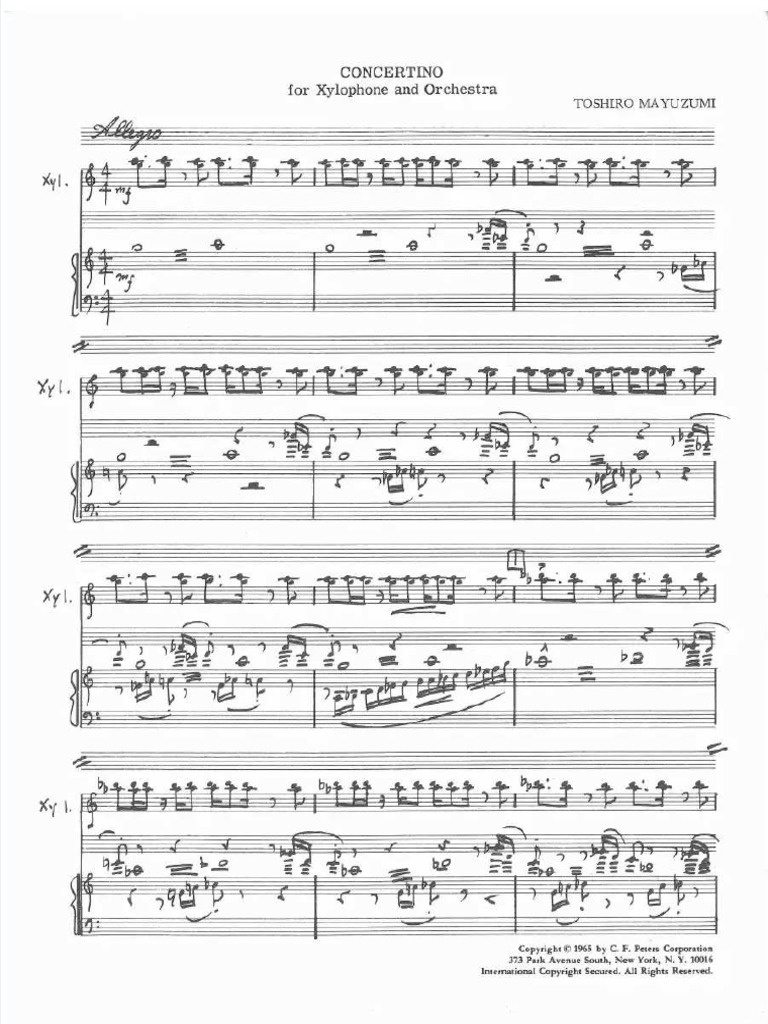 Mayuzumi Concertino For Xylophone and Piano PDF