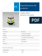 136501-00525 - Especificaciones Del Producto Indicador Filter Minder