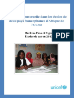 Unicef L Hygiene Menstruelle Dans Les Ecoles de Deux Pays Francophones D Afrique de L Ouest 2013