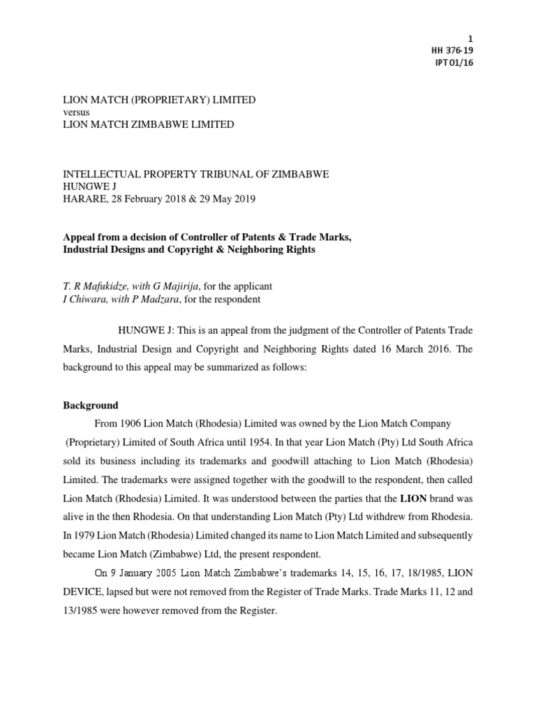 Hh 376 19 lion match case download free pdf trademark justice