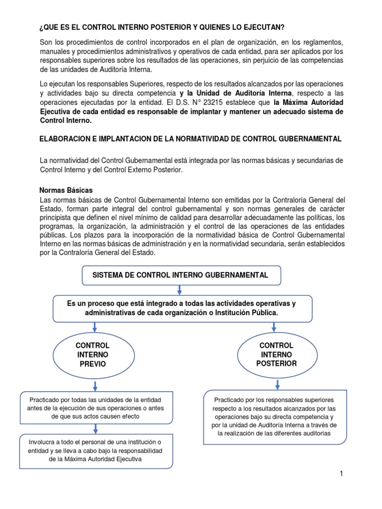 Control Interno Gubernamental: Normativa y Ejecución | PDF | Auditoría ...