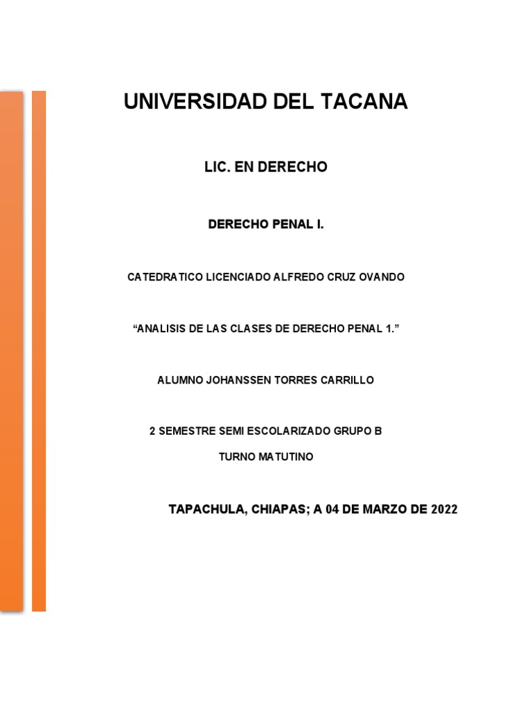 Análisis del Derecho Penal y sus Clases | PDF | Derecho penal | Fuentes ...