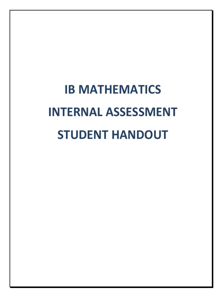 IBMathInternalAssessmentIAStudentHandout Bedayia | PDF | Mathematics ...