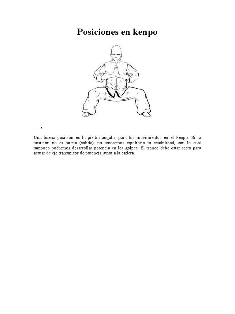 Posiciones Básicas en Kenpo Karate | PDF | Rodilla | Pie