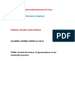 Control de Lectura - El Gamonalismo en Las Haciendas Piuranas - Marbil Parrilla Valle