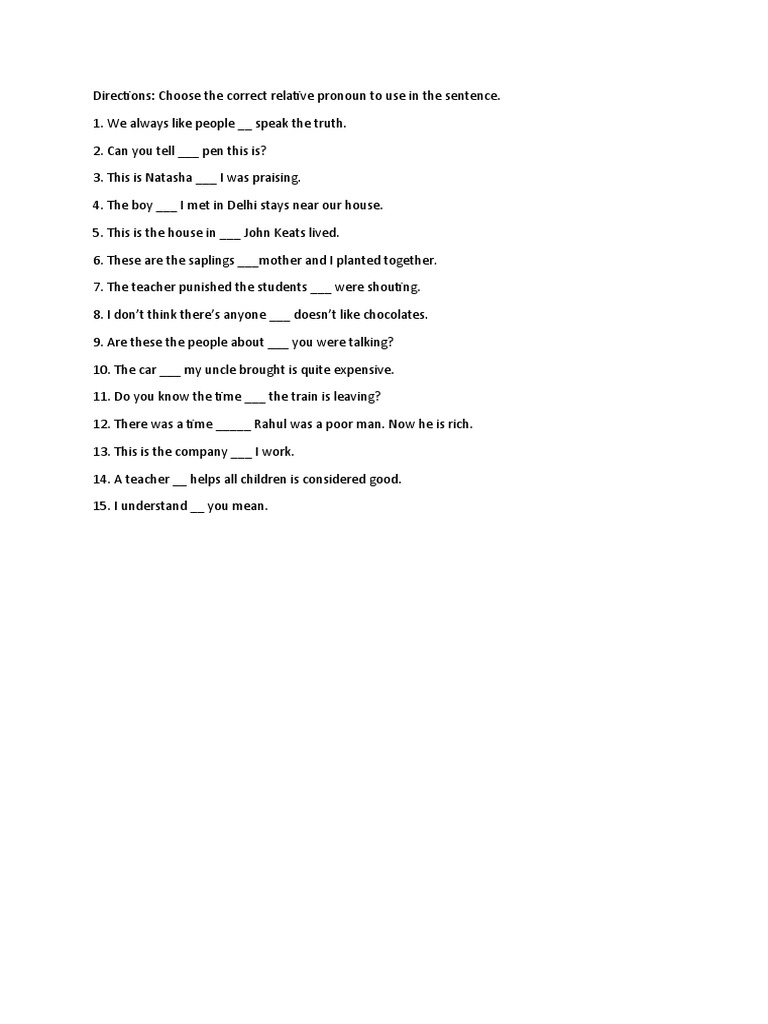 Relative Pronoun | PDF