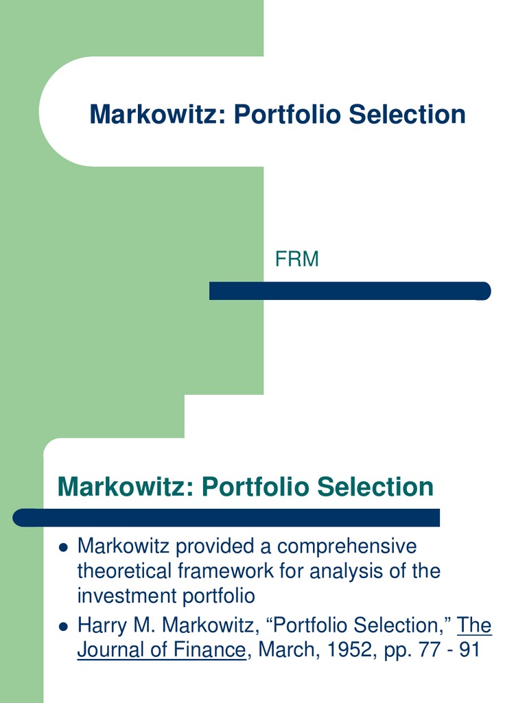 Portfolio Selection (PPT)