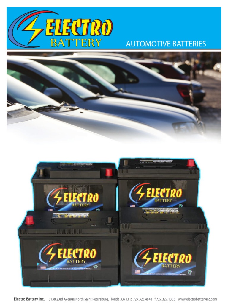 Automotive Batteries Electro Battery Inc PDF Industrial Processes