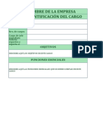 Formato de Manual de Funciones en Excel