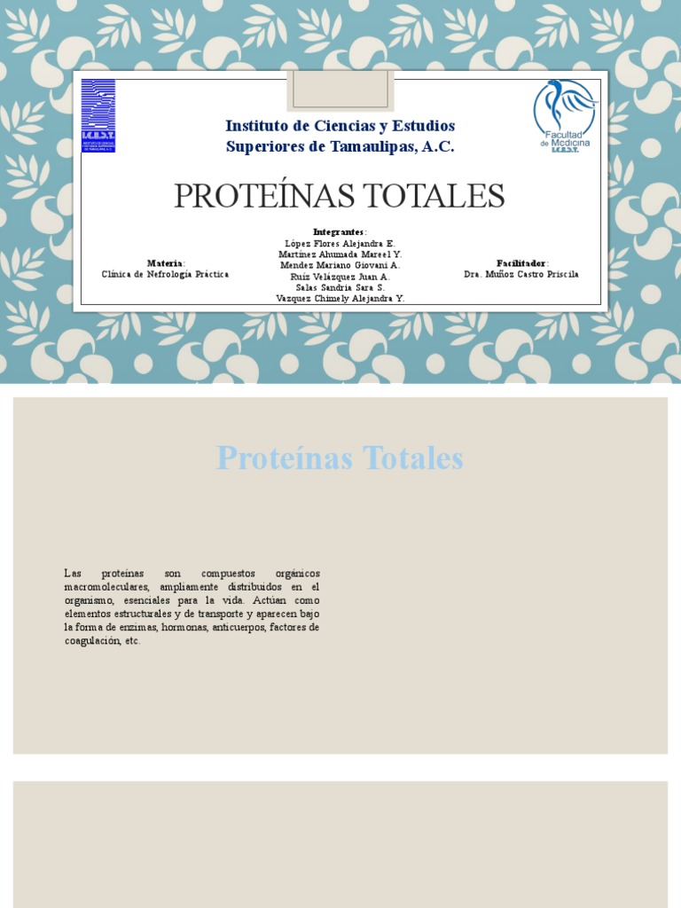 Proteínas Totales PDF Proteínas Sangre