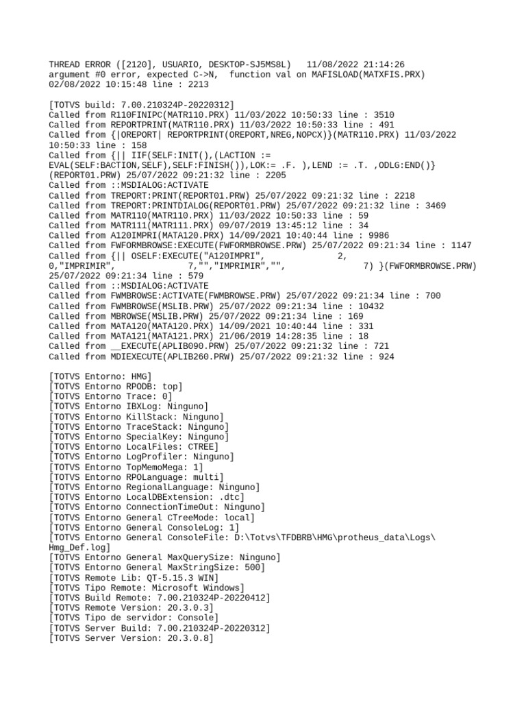 TOTVS Thread Error Debugging | PDF | Software Companies Of The United ...