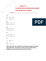 Tarea #12 Sistema de Ecuacion