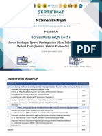 Sertifikat Forum Mutu IHQN Ke-17