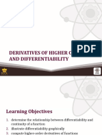Derivatives of Higher Order and Differentiability