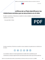 El Zumbido - Científicos de La Plata Identificaron Los Misteriosos Sonidos Que Se Escucharon en El Cielo - TN