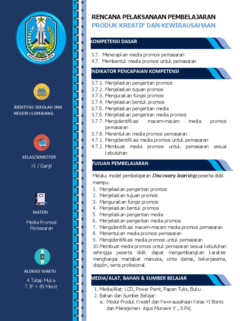 RPP Media Promosi Pemasaran SMK XI | PDF