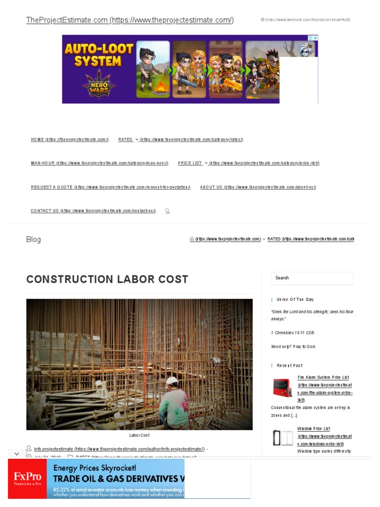 Construction Labor Cost PDF Elevator Electrician
