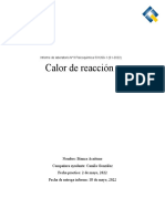 Informe 3 Fisicoquimica Calor de Reaccion