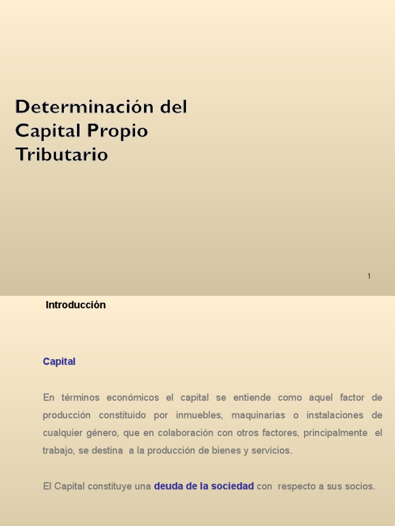 Capital Propio Tributario | PDF | Capital (economía) | Contabilidad