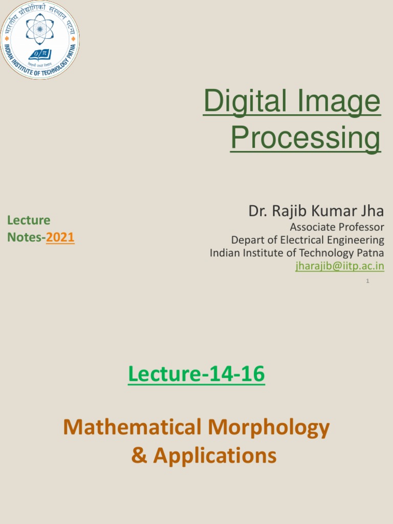 DIP Lecture-14 16 RKJ Mathematical Morphology | PDF | Set (Mathematics ...